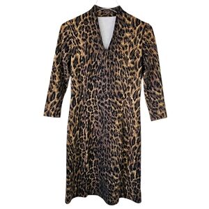 J. McLaughlin Leopard Print Catalina Cloth Dress XS